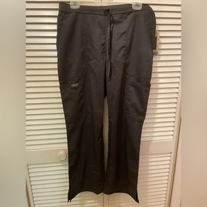 NWT. Ladies dark gray Cherokee Workwear scrub pants. Size M petite.